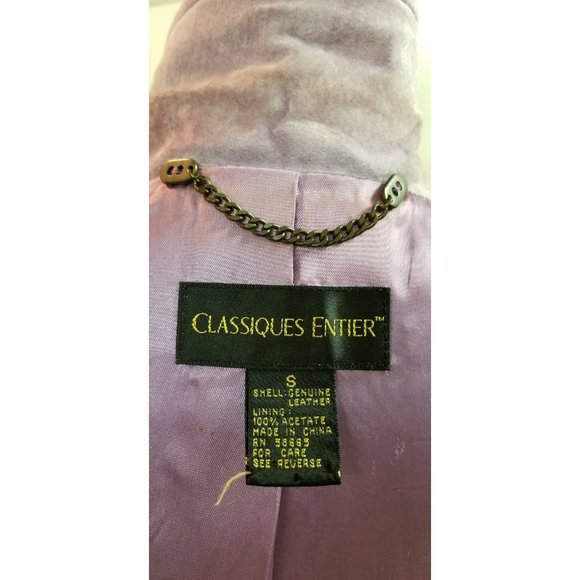 ✅#55C Pre-owned Classiques Entier mauve suede coat S - Picture 13 of 15